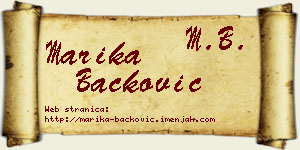 Marika Backović vizit kartica